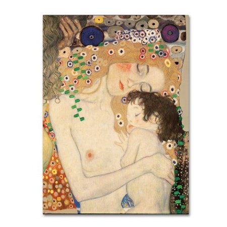 TRADEMARK FINE ART Gustav Klimt 'Three Ages' Canvas Art, 14x19 ALI10069-C1419GG